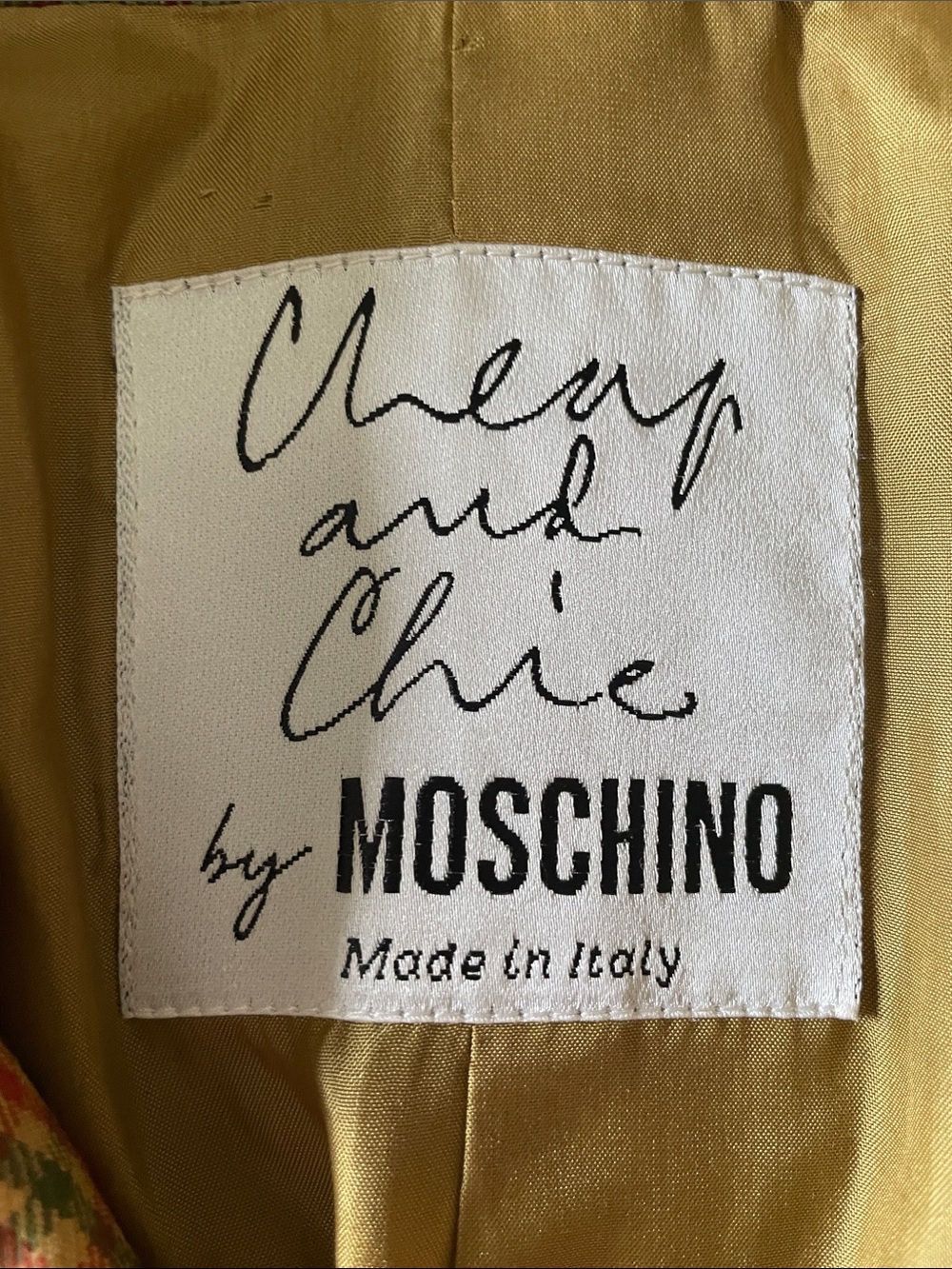 RARE 90’s MOSCHINO Cheap & Chic PUZZLE Blazer Italian Virgin Wool Plaid 8 - Picture 11 of 16